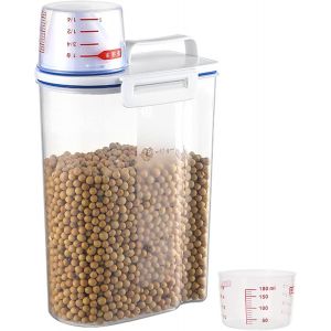 CHECARZHN--NO1-Céréales Réservoir De Stockage 2L Grande Capacité De Stockage À Sec Réservoir Stockage D'Aliments Secs Pour Les Chats/Chiens Croquettes, Céréales, Farine, Corn Flakes, Flocons D'Avoine - Neuf