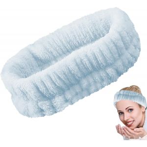 Bandeau Maquillage, Bandeau Maquillage Cheveux Femme, Bandes De Poignet Faciales En Flanelle Pour Femme, &Eacute;lastique Bandeaus Soin Visage Pour Lavage Du Visage (Noir, L) - Neuf