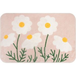 KAL-Tapis De Bain Antidérapant En Microfibre Antiderapant, 40X60Cm Tapis De Salle De Bain De Douche Absorbant, Lavable En Machine(Daisy) - Neuf