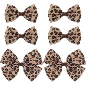 Lbgwp60-Lot De 6 Barrettes À Cheveux En Satin Soyeux Avec Barrettes En Métal Pour Queue De Cheval, Imprimé Guépard, Accessoires De Costume Pour Femmes, Filles, Tout-Petits, Adolescents Et Enfants - Neuf