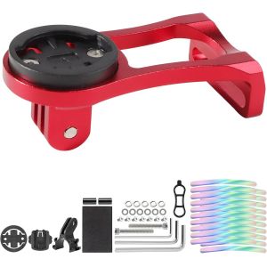 Alu Support Guidon Vélo Vtt Pour Garmin 530 540 520 510 500 200 130 25 20 840 830 820 810 800 1000 1030 1040 Plus Explore 2 Gps Avec Support Lampe Torche Caméra Action Autocollant Rouge - Neuf