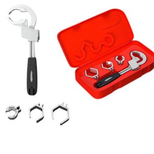 Clé à molette double réglable multifonction pour outils de plomberie, alliage d'aluminium, argent, LXY0170 - Neuf