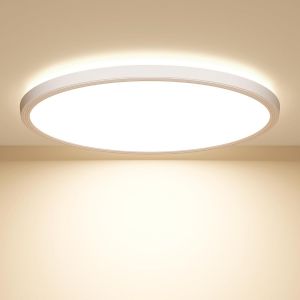 Plafonnier Led Plat Et Rond, 22,3cm 18w 1600lm 4000k Blanc Neutre, &Eacute;tanche Ip44, Pour Salle De Bain, Cuisine, Couloir, Chambre &Agrave; Coucher - Neuf