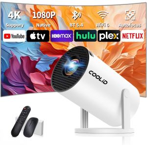 CHECARZHN--NO1-Mini Vidéoprojecteur 1080P Avec Wifi 6 Bt 5.4, Portable Projecteur 4K Avec Android Tv, Projecteur Video Supporté Pour Correction Trapézoïdale Automatique, 270° Rotation, Avec Hdmi Et S - Neuf