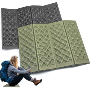 Coussin de si&egrave;ge pliable vert Pieces Green, tapis de si&egrave;ge ext&eacute;rieur chaud et sec, coussin pliable imperm&eacute;able pour randonn&eacute;e, voyage, jardin, camping, pique-nique, plage, stade - Neuf