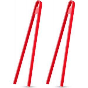 Lot De 2 Pinces En Silicone De 30 Cm Pour La Cuisine, Pinces &Agrave; &Eacute;piler En Silicone, Dessous De Plat, Pinces &Agrave; Grille-Pain Longues Et R&eacute;sistantes &Agrave; La Chaleur Pour La Cuisine Et Les Barbecues (Rouge) - Neuf