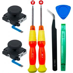 7 En 1 Kit De Réparation Joystick Analogique Pour Switch Joy-Con, 2pc Analogiques 3d De Remplacement Pour Joycon Avec Tournevis Kit D'outils De Reparation Pour Ns Switch Oled/Switch/Switch Lite - Neuf