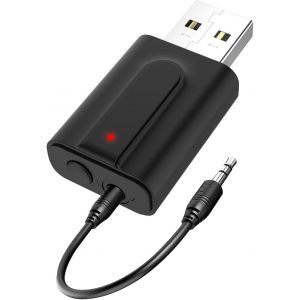 KALANKA-USB Adaptateur Bluetooth 5.0 pour TV, 2 en 1 Bluetooth émetteur Récepteur, Transmetteur Audio Portable avec Jack 3,5 pour TV, PC, Haut-parleurs Voiture, Stéréo Domestique Hi-FI - Neuf