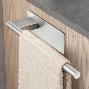 Eryi-Porte-Serviettes Sans Percer 304 Acier Inoxydable Porte Serviettes Autocollant Etagère Murale Porte-Serviettes Salle De Bain Montage Mural Pour Salle De Bain - Neuf