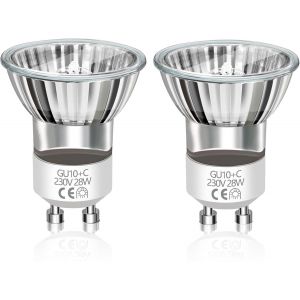 Kal-Ampoules Halogènes 28w, 330lm Dimmable Halogène Gu10 Ampoule Lampe Lave, 230v Ampoule Spot Halogene Mr11, Blanc Chaud 2800k Ampoule Halogène Réflecteur Pour Lampe À Lave, Lot De 2 - Neuf