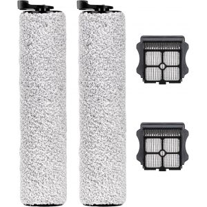 (4 Pièces) Floor One S3 Brosses Rotatives et Filtres HEPA de Rechange Compatibles avec les Aspirateurs eau et Poussière Sans Fil Tineco iFloor 3,Kit d'Accessoires,2 Brosses Rotatives Et 2 Filtres - Neuf