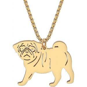 Kal-Collier Acier Inoxydable Avec Pendentif Forme De Chien Race Bijoux Fantaisie Animaux Cadeaux Pour Femmes Filles - Neuf