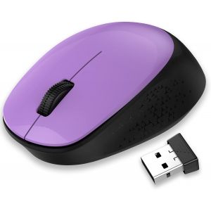 Souris sans Fil 2,4 G silencieuse avec récepteur USB, Suivi Optique 1600 DPI, 3 Boutons, pour gauchers et droitiers, Compatible avec PC, Mac, Ordinateur Portable, Windows - Rose - Neuf