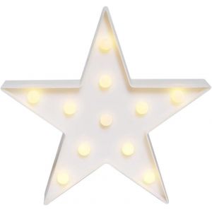 Lovely Star Veilleuse Led &Agrave; Piles Pour Chapiteau D&eacute;coration De Table Pour Chambre De B&eacute;b&eacute; D'enfant Chambre D'enfant F&ecirc;te De No&euml;l Anniversaire Blanc - Neuf