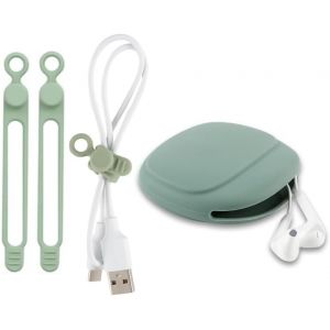 Mini Pochette,Rangement Cable et Chargeur Etui pour Casque en Silicone Petit Etui de Rangement Mini Bo&icirc;te &agrave; Cl&eacute;s pour &Eacute;couteurs sans Fil C&acirc;ble USB Petits Objets - Neuf