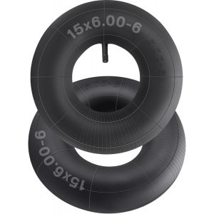 MEVRONISSHOP-Lot de 2 Chambres &agrave; Air 15 x 6,00-6 Pneus de Tondeuse &agrave; Gazon, Chambre &agrave; Air 15x6.00-6 pour Tracteur Tondeuse Avec Tige de Valve Droite TR-13 pour Tracteurs de Cour, Brouettes,Tondeuse - Neuf