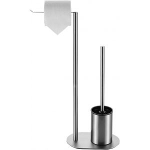 Porte Papier Toilette avec Brosse WC,Porte Rouleau Debout en Acier Inoxydable,Porte-Papier Toilette Autonome sans perçage - Neuf