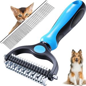 Le Chien Et Le Chat Brosse, 17+9 Dents Brosse De Chien, Toilettage Râteaux Pour Les Chiens Et Les Chats, Les Longs Cheveux De La Brosse Pour Enlever Les Enchevêtrements Et Le Sous-Poil - Neuf