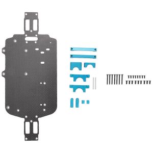 Pi&egrave;ces de ch&acirc;ssis en fibre de carbone pour remplacement de voiture WLtoys 1/18 RC,bleu - Neuf