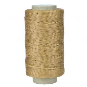 250 M&egrave;tres 150d Cuir Artisanat Plat Fil &Agrave; Coudre &Agrave; La Main Couture Fil Cir&eacute; (Couleur Naturelle) - Neuf