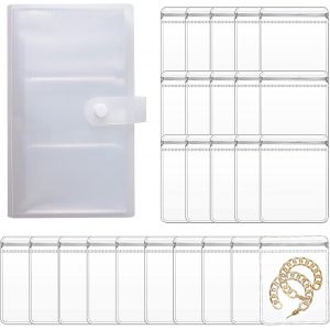 Rangement Bijoux Voyage, Livre De Rangement Transparent Pour Bijoux Avec 84 Places+40 Pochettes Pvc Discret Sac Organisateur Bijoux Boucles Pour Bagues, Colliers Et Boucles D'oreilles - Neuf