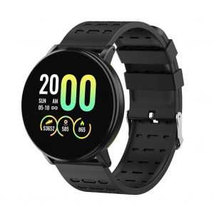 Bracelet De Sport À Cadran Rond Compatible Bluetooth Montres Anti-Chute Étanches Pour Le Sport Fitness Gym Noir - Neuf