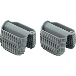(Carrés gris) Mini Silicone Four Gants, Isolation Thermique Four Mitaines, Gants de Four pour la Cuisson et Cuisson, Doigt Protecteur. Mini four à la main les clips sont vendus par paires - Neuf