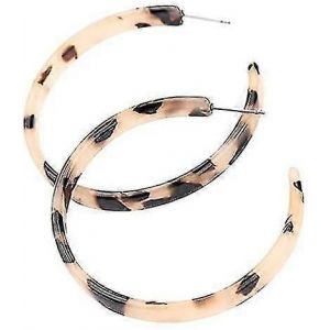 Leopard Big Round Acrylic Boucles D'oreilles Vintage Semicircle Hoop Earring Pour Femmes Fille Cadeaux Cadeaux Cadeaux Saint-Valentin Anniversaire F&ecirc;te Des M&egrave;res No&euml;l - Neuf