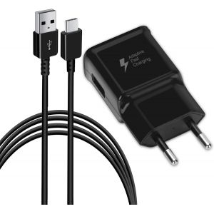 JGD-Adaptateur de Charge USB avec Fonction de Charge Rapide, avec C&acirc;ble de Charge 1,5M pour Samsung Galaxy S10/S9/S8/S10e/S10+/S8+/S9+/Note 8 9 10 20/S22/S21/S21+/S21 Ultra/S20/Z Flip3/A30/A53 - Neuf