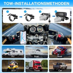 TRAHOO-Prise USB Moto 12 V &eacute;tanche, Chargeur Type-C et USB avec Interrupteur Marche/arr&ecirc;t et Voltm&egrave;tre LED, Prise SAE vers USB Quick Charge 3.0 USB-C pour Camping-Car Moto 12 V24 V (Dual USB-A) - Neuf