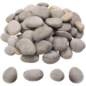 MEVRONISSHOP-50 Pcs Galets a Peindre, 1 &agrave; 3 cm Cailloux Decoratif Galet pour Peindre, Galets Plats, Pierres D&eacute;coratives Naturelles Lisses pour DIY Loisirs Cr&eacute;atifs, Peinture, D&eacute;coration - Neuf