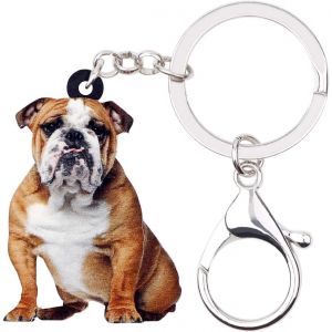 Kal-Acrylique Cute Porte Clef Bouledogue Fran&ccedil;ais Chien Mignon Bijoux Porte Cl&eacute; Beagle Idee Yorkshire Cadeau Femmes Filles D&eacute;coration - Neuf