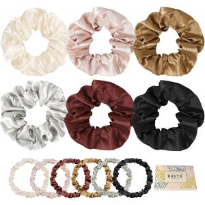 Chouchou Cheveux Femme Elastiques Chouchou Satin Cheveux Bouclés Chouchou Cheveux Fille Cadeaux Anniversaire Femme (12 Pcs) - Neuf