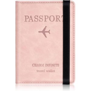 TRAHOO-Protege Passeport Francais, Protege Passeport mit RFID-Blocker, Pochette Passeport Cuir Artificiel,Voyage Accessoires Passeport &eacute;Tui,Carte de Cr&eacute;Dit, Carte Bancaire, Argent, Passport Cover - Neuf