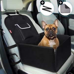 Kalanka-Siege Auto Chien, Si&egrave;ge Auto Pour Chien Avec C&ocirc;t&eacute;s Robustes Et Ceinture De S&eacute;curit&eacute; Pour Chien, Si&egrave;ge Voiture Chien Pour Chiens De Petite Et Moyenne Taille, Si&egrave;ge Auto Imperm&eacute;able, Noir - Neuf