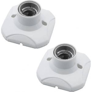 2pcs E27 Ampoule Douille H Vis Carrée Base De Lampe En Céramique Pour Ampoule Halon Led Ing Diy Économisant Douille De Plafond - Neuf