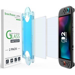 Hljhj-Onetouch Lot De 2 Protections D'écran En Verre Trempé Mat Pour Switch 2 2025 Avec Kit D'alignement Automatique, Finition Mate, Sans Bulles (Swtch2-7.9'') - Neuf