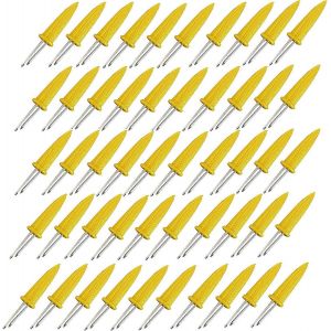 Brochettes De Ma&iuml;s En Acier Inoxydable 50 Pi&egrave;ces Pour Barbecue Accessoires R&eacute;utilisables Fourchettes &Agrave; Fruits Cuisine &Agrave; La Maison - Neuf