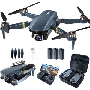 Drone Avec Camera 4k Hd Pour Débutants - Portée 800 Mètres, 60+ Min De Vol, Moteur Brushless, Auto Hover, Auto Follow, Wifi Fpv, Pliable (3 Batteries) - Neuf