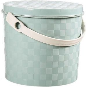 Épaissi Portable Pot Avec Couvercle, Seau En Plastique, Pot De Chambre, Rangement Tabouret Pour Le Camping, Le Voyage, La Maison, La Voiture, Polyvalent (Bleu Clair, Bleu 23cm) - Neuf