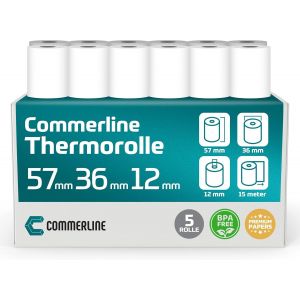 Lot de 5 rouleaux de papier thermique 57x36x12 cm 15 m - Neuf