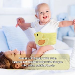Bouillotte Bebe Remplie Avec De Graines De Lin Ceinture Bouillotte Bebe Colique, Ceinture Ajustable, Thermoth&eacute;rapie Pour Baby Douleurs Abdominales, Crampes, Flatulences, Apaiser B&eacute;b&eacute; Jaune - Neuf