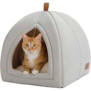Subzonal-Niche Pour Chat Avec Coussin Lavable, Lit Pour Petits Chiens, Maison Pour Petits Animaux, Lit Pour Chat, Maison Pour Chat, Maison D'int&eacute;rieur, Beige, 40 X 40 X 40 Cm - Neuf