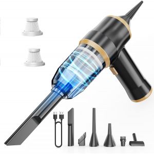 NouvelHorizonstore-Mini-Aspirateur pour Voiture 15000 Pa &iquest; Aspirateur Portatif sans Fil &agrave; Main et Soplete &agrave; Air avec 2 Filtres, Id&eacute;al pour Voiture, Canap&eacute;, Bureau, Animaux domestiques et Maison - Neuf