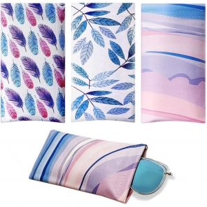 Kathlelxh-Étuis À Lunettes Homme,Étui À Lunettes De Soleil, Étui À Lunettes De Voyage Portable, Sac À Lunettes, Sac À Lunettes De Soleil, Étui À Lunettes Souple (3 Pièces)[H866] - Neuf