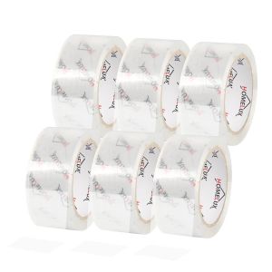 Checarzhn--No1-Lot De 6 Rouleaux De Ruban Adhésif Transparent - 66 M De Long - 50 Mm De Large - Transparent - Forte Adhérence Et Résistance À La Déchirure - Pour Emballage, Expédition Et Déménagement - Neuf