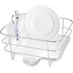 Kt1104 Égouttoir À Vaisselle Compact Pour Cuisine, Plastique Blanc - Neuf