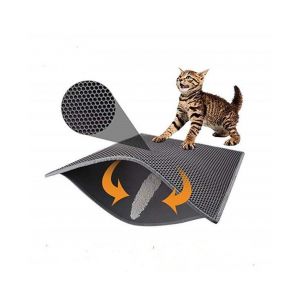 Tapis De Litière Imperméable En Nid D'abeille Pour Chat - 40 X 50 Cm, Pliable, Double Couche, Facile À Nettoyer, Antidérapant, Sans Danger Pour Les Chatons - Neuf