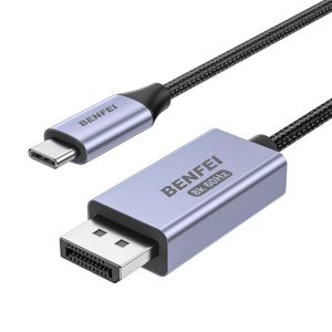 C&acirc;ble USB C vers DisplayPort 1.4 bidirectionnel 1.8M, supportant 8K@60Hz 4K@240Hz (Thunderbolt 4 vers DisplayPort Cable, DisplayPort to USB C Cable) Gris - Pas pour moniteur portable USB-C - Neuf