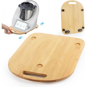 NouvelHorizonstore-Planche pour Thermomix TM6/TM5, Bois Slider pour Thermomix avec Roulettes, Planche Support avec Poign&eacute;e pour Thermomix, Plateau D&eacute;placement Rapide et S&ucirc;r - Neuf